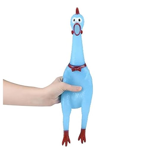 The Dreidel Company Rubber Screeching Chicken, Squeeze Chicken with Sound Toy, Practical Joke and Gag Toy, Party Favor Noisemaker, 1 Chicken (16 Inch (Assorted Colors))