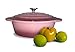 SmithStyle Cocotte en fonte émaillée avec couvercle pour four 28 cm Ovale Antiadhésive Revêtement Céramique & Email pour Cuisine BBQ Pot Rose 3.5L