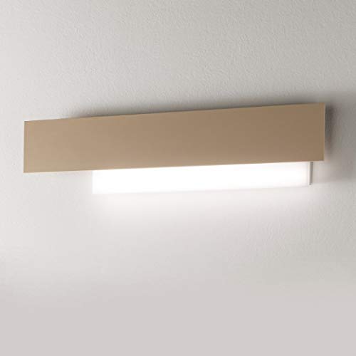 Applique Ge-doha Ag 25w Led 2110lm 3000°k Tortora Alluminio Metacrilato Lampada Parete Moderna Rettangolare Interno