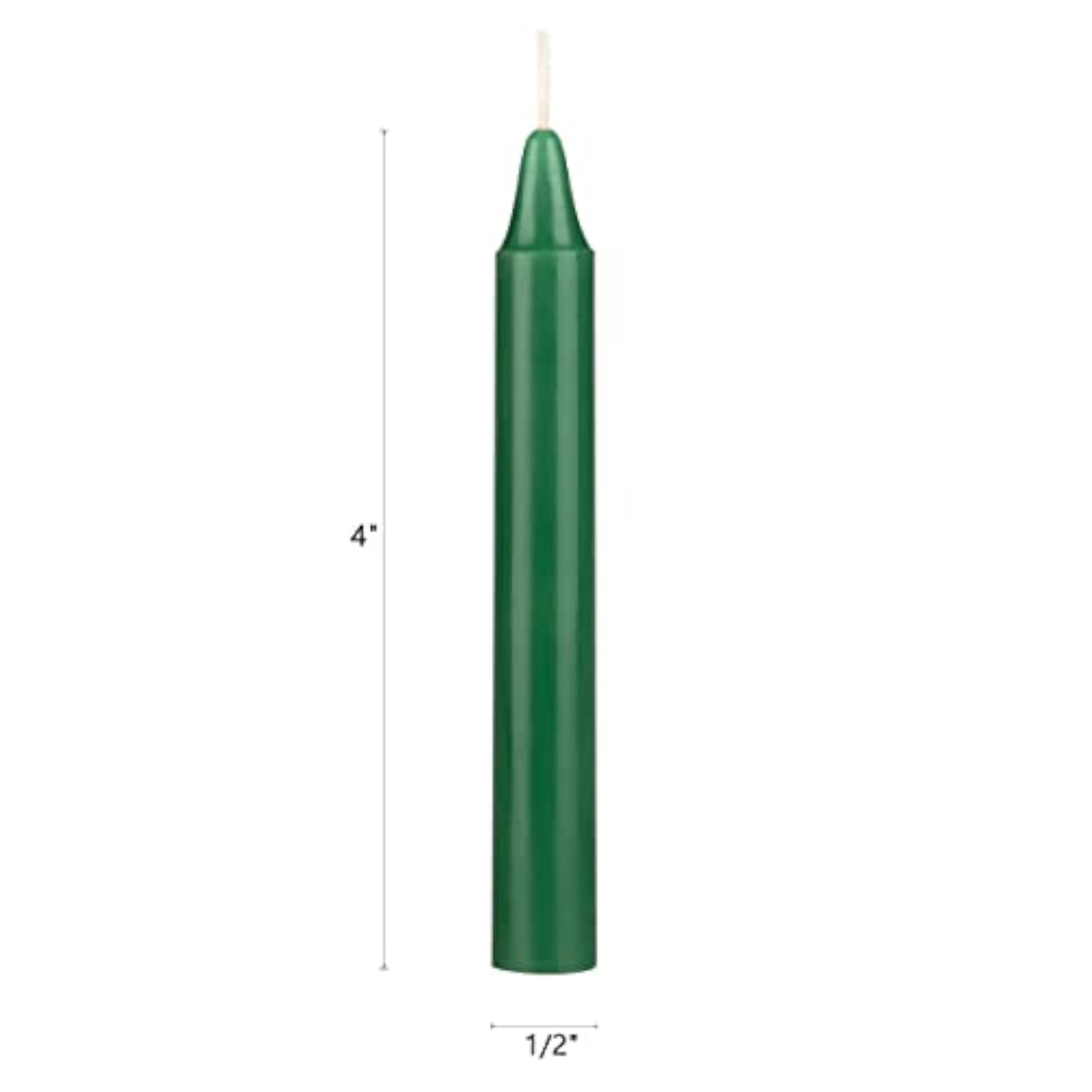 Unscented Mini Chime Ritual Spell Taper Candle - Green