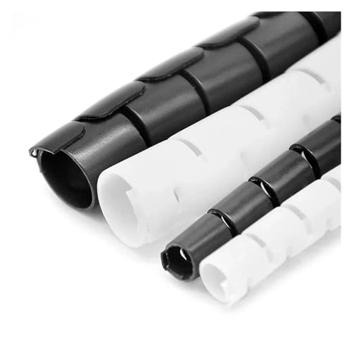 Cubrecables Protector de Cable en Espiral Flexible, Organizador de Cables for Ordenador, TV, Tubo Protector, Herramientas de gestión, 2M, 28/10/8mm(28mm White 2M)