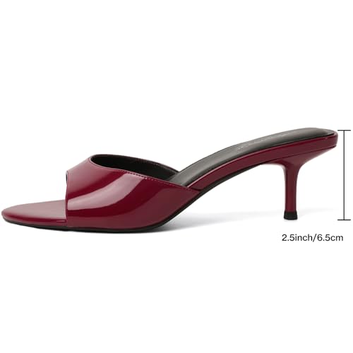 Image of Mostrin Kitten Heels for Women Pointed Toe Vintage Mules Heels Sexy Slip on Stiletto Backless Sandals for Party Wedding Daily
