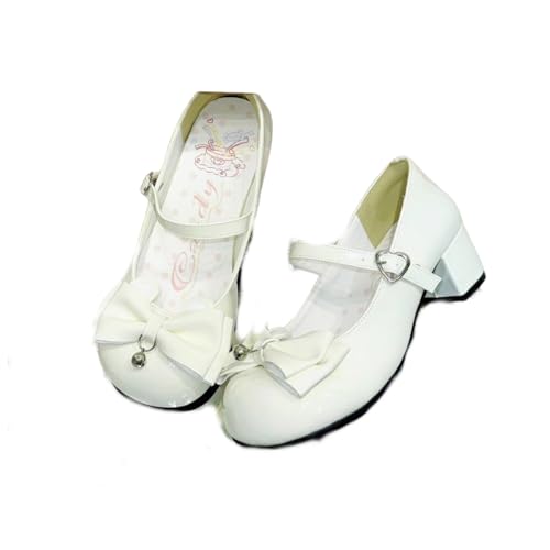 Bow Accent Round Toe Chunky Heel Mary Jane Lolita Shoes for Women 2025