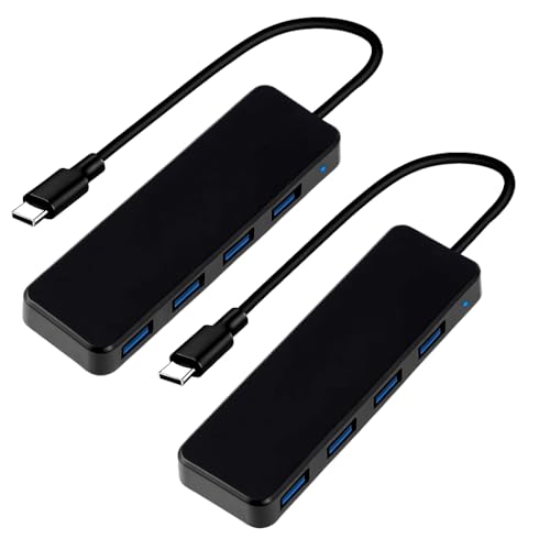 2PCS Hub USB 3.0 Multipuerto con 4 Puertos Alta Velocidad 5Gbps Plug & Play con Cable 28cm Adaptador Multi USB Extensor USB Compatible con PC Portátil Tablet Consola Disco Duro Ratón Teclado