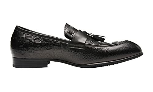 Santimon Mens Penny-Loafers Leather Tassel Fringed Formal Business Casual Moccasion Slip on Dress Shoes for Men2