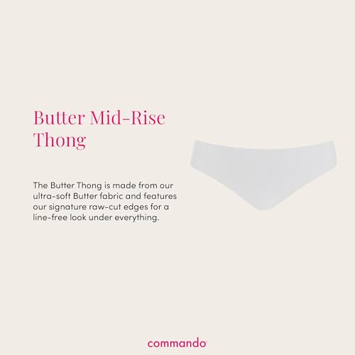 Image of commando - Butter Mid-Rise Thong | Silky Soft, No Show Thong | Comfortable Raw-Cut Edges | Machine Washable