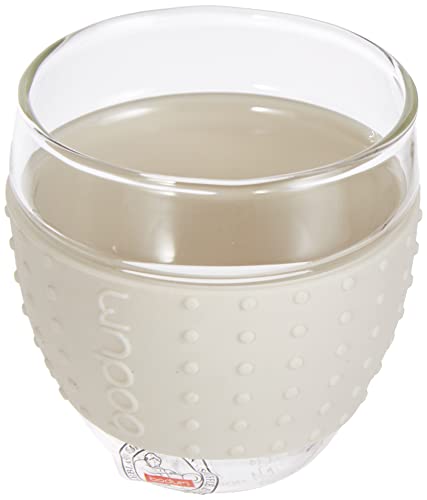 Bodum 3-Ounce Pavina Glasses With Silicone Grip, White, Set Of 2 #TOP1