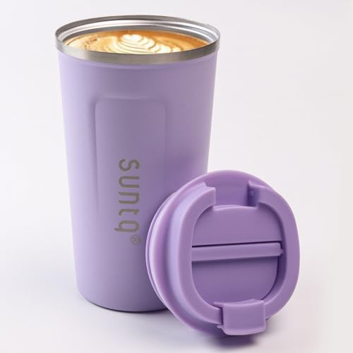 SUNTQ Kaffeebecher to go aus Edelstahl - Thermobecher Doppelwand Isoliert - Kaffeetasse mit Auslaufsicherem Deckel Wiederverwendbar (Lila, 510ml) SUNTQ Kaffeebecher to go aus Edelstahl - Thermobecher Doppelwand Isoliert - Kaffeetasse mit Auslaufsicherem Deckel Wiederverwendbar (Lila, 510ml)