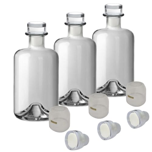 Geniess-Bar! 3x Apothekerflasche 200ml leer Glas Apotheker Flaschen Set mit transparenten Korken &...