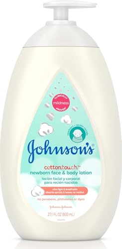 Image of Johnson's Baby CottonTouch Face and Body Lotion, 27.1 fl oz | Hypoallergenic Moisturization For Babies's Skin, Made with Real Cotton, No Added Parabens, Sulfate-Free, Dye-Free