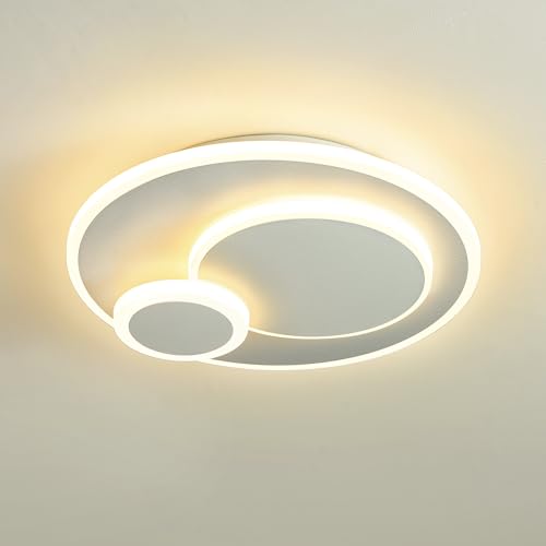 MELAYR Plafonnier LED Moderne 23W, 3000K/4500K/6500K Lampe Plafond 2300lm CRI≥80, Luminaire Plafonnier pour Salon, Chambre, Bureau, Cuisine et Couloir avec...