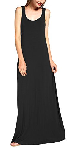 Urban CoCo Women's Scoop Neck Solid Sleeveless Summer Beach Tank Top Casual Maxi Dress3