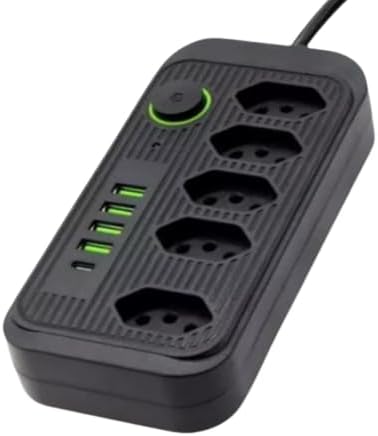 Filtro de Linha 5 Tomadas, Extensão, Régua de Energia Elétrica, C...