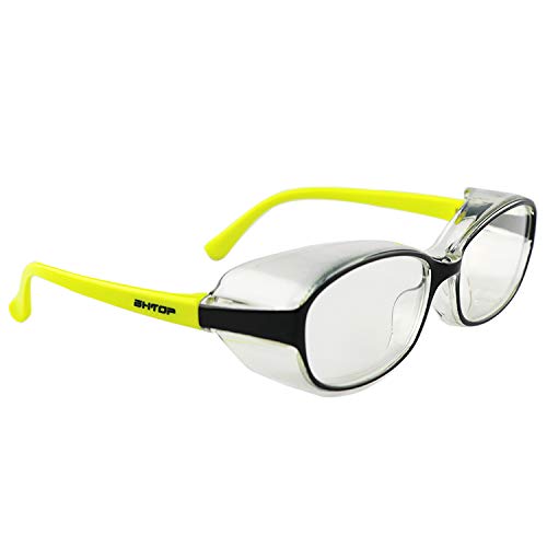 BHTOP Safety Glasses Impact & Ballistic Protective Eye Wear DM001-3 Clear Lens Anti-Fog Goggles In Yellow For Men Women