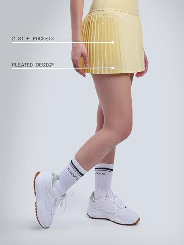 Image of CAVA Plie Pleated Skort for Women | High-Waist Athletic Skort with Built-in Shorts & Pockets | Sweat-Wicking Activewear