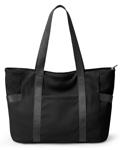 KALIDI Cord Tasche Damen Groß Shopper Cordtasche mit Reißverschluss...