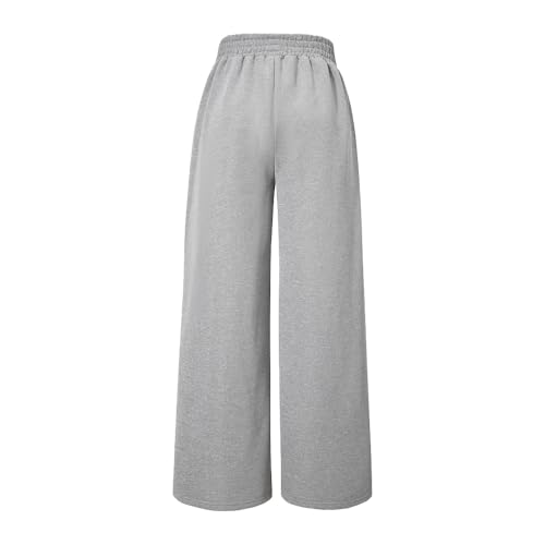 Nivne Tco Teen Girls 2pcs Pants Street Style Knit Trousers Solid Color Loose Elastic Waistband Sweatpants Set (US, Age, 14 Years, Black+Grey)