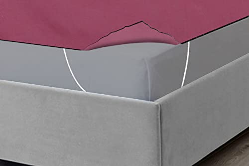 Image of The Furnishing Tree Mattress Protector /Waterproof Bedsheet Size WxL 36x72 inches Single Bed One Unit Polyester Maroon