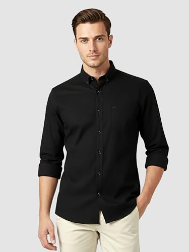 Image of Beyoung Oxford Cotton Shirt for Men | Premium Oxford Fabric | Regular Fit | Button-Down Collar