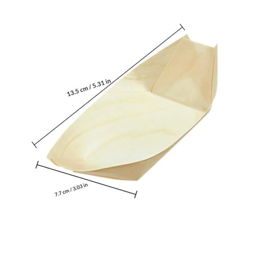 Platos desechables VALICLUD de madera en forma de barco, 5 pulg. miniatura 2