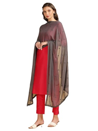 Image of DUPATTA BAZAAR Women's Embroidered Chiffon Dupatta with Delicate Sequins