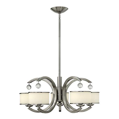 Image of 5 Bulb Chandelier Hanging Pendant Light - Brushed Nickel - LED E14 60W Bulb