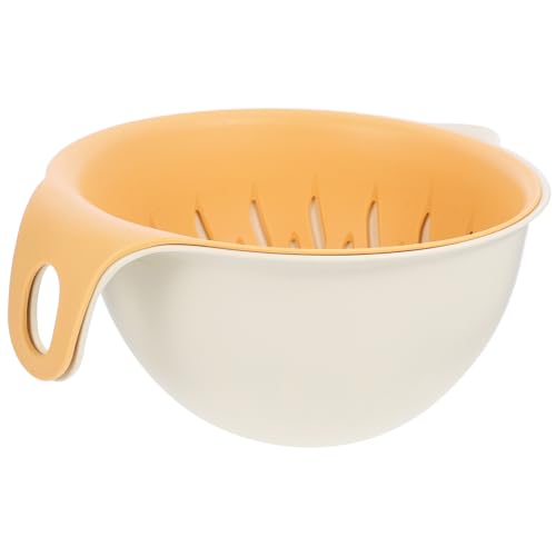 TOYZFRIENDY Cesta de Drenaje Doble Capa de Seguro para Frutas y Verduras con Escurridor Giratorio y Colador Reutilizable Pequeño para Lavado y Almacenamiento Cocina