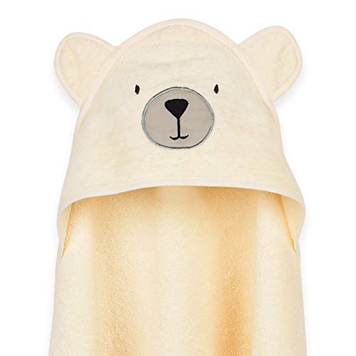 Image of Masilo 100% Cotton Hooded Towel /Ideal for Babies 0-18months / Luxurious and Super Absorbent Baby Towel /Infant to Toddler Wrap Towel with Hood /Soft, Lightweight and Breathable /Teddy Bear /Cream