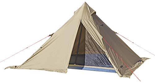 キャプテンスタッグ(CAPTAIN STAG) テント ティピー ワンポールテント レクタ 4人用 270 UVカット アルミポール採用 耐水圧フライ2000mm/フロア3000mm ベンチレーション装備 カーキ トレッカー UA-62 製品サイズ:(約)フライ/270×270×h180cm、インナー/270×240×h180cm
