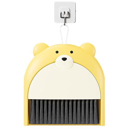 Generisch Pequeño juego de recogedor y cepillo, mini escoba y recogedor – Mini recogedor – Mini cepillo de mano – Mini cepillo de limpieza de escritorio de dibujos animados cepillo de limpieza de mesa