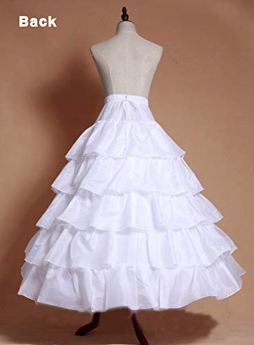 YULUOSHA Women's Crinoline Petticoat 4 Hoop Skirt 5 Ruffles Layers Ball Gown Half Slips Underskirt for Wedding Bridal Dress4