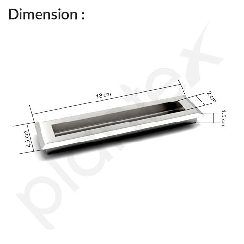 Image of Plantex Sliding Door Handle /Concealed Handle for Sliding Door /160mm Concealed Handle for Wardrobe /Kitchen Cabinet - Pack of 4 (Satin)