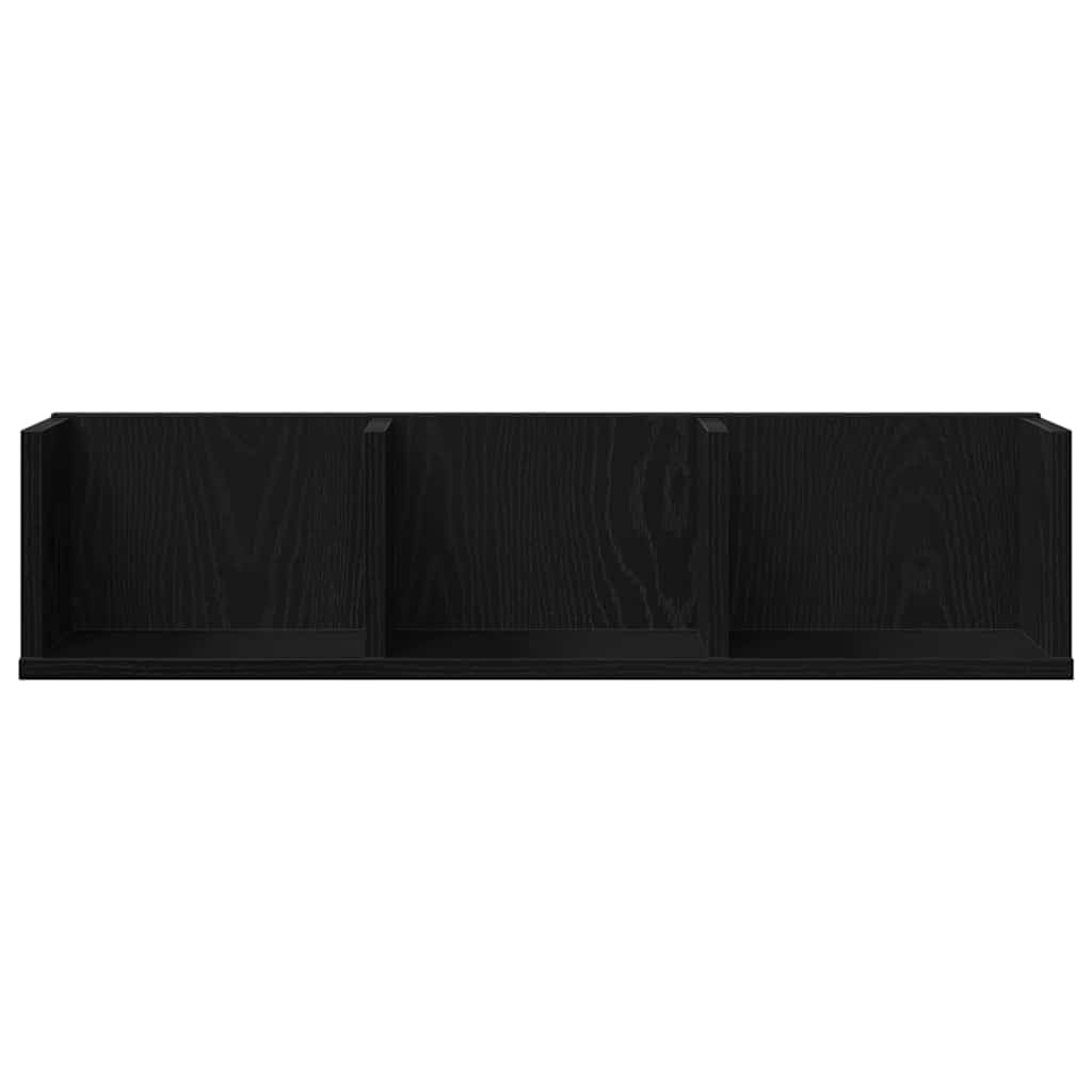 vidaXL Estante de Pared con Estante Roble Negro 75 x 18 x 18 cm, Estante Moderno, Montado en Pared, Almacenamiento Rectangular, Ahorra Espacio, Organizador Abierto