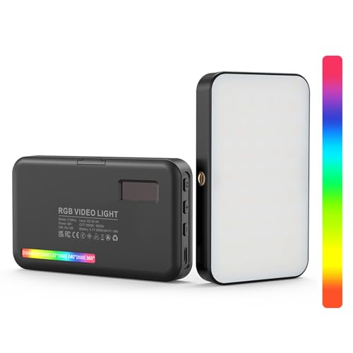 LUXCEO W140 LED Video Light RGB,Portable Light Photography,140 Lamp Beads Camera Lighting for Vlog,Live Broadcast,Interview(3100mAh,CRI 95+,2500-9000K)