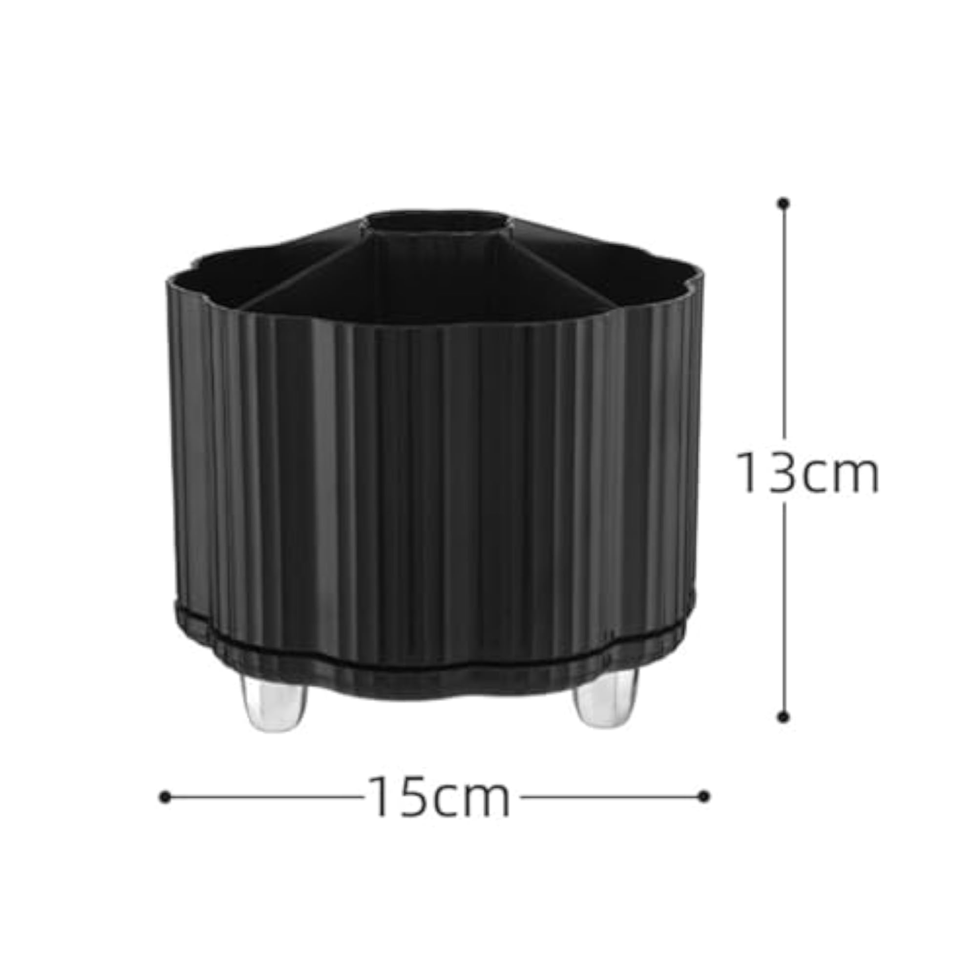 Multifunctional Large Portable 360° Rotating Makeup Brush Holder, Black