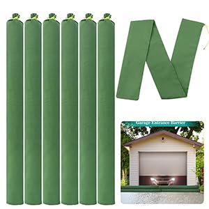 6 Pack Flood Water Barrier Sand Bags,Thickened Long Canvas Flood Protection Sandbags,Winter Bags for Swimming Pool Covers,Reusable Quick Flood Barrier for Home Flood Control (Light Green(47x7.9in))