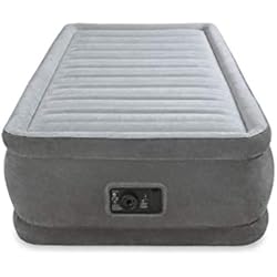 Intex 64412 - Colchón hinchable Fibertech comfort Plush 99 x 191 x 46 cm, Color Plateado