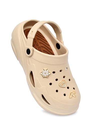 Image of HEALTH FIT SUPER SOFT Comfortable Adjustable Back Strap Clogs & Cute Charms |Waterproof Anti Skid & Lightweight Cushioned Stylish Clogs Mules for Women's & Girl's HFSILK11