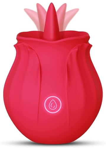 2025 New Roses for Women Toy Tongues Quiet 10 Speed Adult Toys Waterproo Automatic Electric Adult Toys Machine Pleasure Gifts vib for her 78762(Red2)