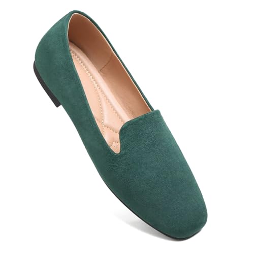 Image of Dear Time Women's Closed Toe Flats Shoes Comfortable Office Slip-on Casual Loafer Flats