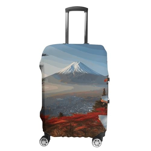 Japan Mount Fuji Landscape Printed Luggage Cover Protector, Fits 18-32 Inch Luggage