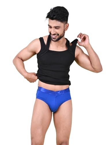 Image of Rupa Colors Modern Solid Brief for Men, Cotton Blend, Regular Fit, Outer Elastic, Pack of 1