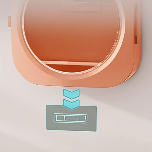 Caja para cosméticos, Caja de almacenamiento de cosméticos montada en la pared de plástico | Rosa: Organizador de cosméticos de pared for baño