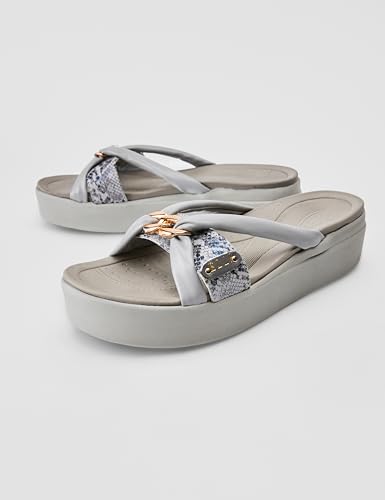 Image of ELLE Women Textured Platform heel sandal with Chain Detail