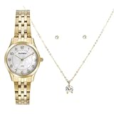 Kit Relógio Feminino Dourado Mondaine Com Semi-joias 32796LPMKDE1K1