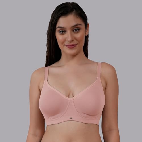 Image of SOIE Women's Cotton Spandex Non Padded Non Wired Full Coverage Encircled T-Shirt Bra with Adjustable Straps & U-Back - Everyday Comfort Fit