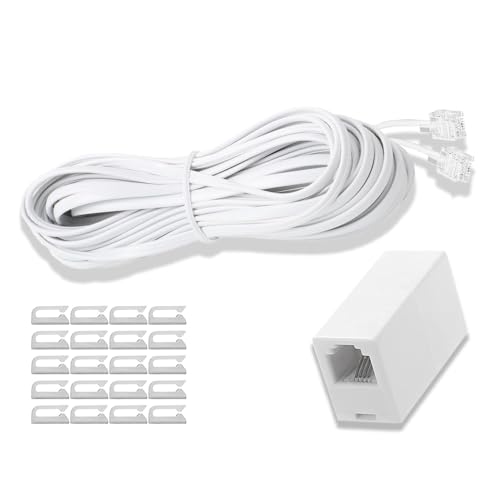 7.7���[�g���d�b�P�[�u�� �d�b�����X�������W�����[�P�[�u�� �d�b���R�l�N�^RJ11�A�_�v�^���W�����[�P�[�u���[�X�g���[�g RJ11 6P4C �C�����C���J�v���[ 20�P�[�u���N���b�v�z���_�[ �z���C�i��-7.7���[�g���j [���s�A���i]