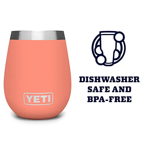 Image of YETI Rambler 10 oz Wine Tumbler, Vacuum Insulated, Stainless Steel with MagSlider Lid, Coral