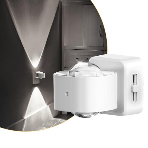 Image of L LOHAS LED Night Light Projector, Night Lights Plug into Wall, Dusk to Dawn Sensor, Rotating White Nightlight for Kids, Daylight Ambient Lighting for Bathroom, Gaming Room,1 Pack
