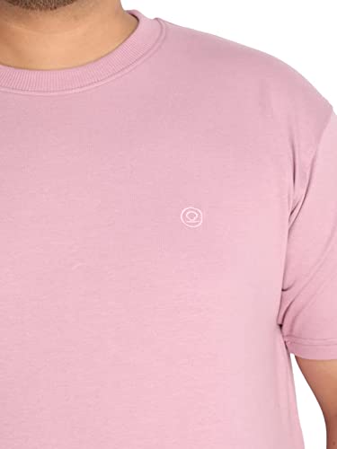 Image of CHKOKKO Men's Plus Size Terry Cotton Loose Fit Half Sleeves T-Shirt